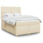 vidaXL Boxspringbett mit Matratze Creme 140x200 cm Stoff vidaXL Boxspringbett mit Matratze Creme 140x200 cm Stoff