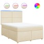 vidaXL Boxspringbett mit Matratze Creme 140x200 cm Stoff vidaXL Boxspringbett mit Matratze Creme 140x200 cm Stoff