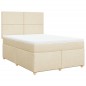 vidaXL Boxspringbett mit Matratze Creme 140x200 cm Stoff vidaXL Boxspringbett mit Matratze Creme 140x200 cm Stoff