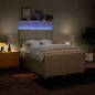 vidaXL Boxspringbett mit Matratze Creme 140x200 cm Stoff vidaXL Boxspringbett mit Matratze Creme 140x200 cm Stoff