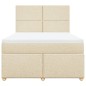 vidaXL Boxspringbett mit Matratze Creme 140x200 cm Stoff vidaXL Boxspringbett mit Matratze Creme 140x200 cm Stoff