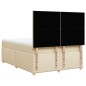 vidaXL Boxspringbett mit Matratze Creme 140x200 cm Stoff vidaXL Boxspringbett mit Matratze Creme 140x200 cm Stoff
