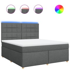 vidaXL Boxspringbett mit Matratze Dunkelgrau 180x200 cm Stoff
