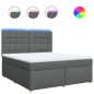 vidaXL Boxspringbett mit Matratze Dunkelgrau 180x200 cm Stoff vidaXL Boxspringbett mit Matratze Dunkelgrau 180x200 cm Stoff