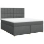 vidaXL Boxspringbett mit Matratze Dunkelgrau 180x200 cm Stoff vidaXL Boxspringbett mit Matratze Dunkelgrau 180x200 cm Stoff