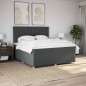 vidaXL Boxspringbett mit Matratze Dunkelgrau 180x200 cm Stoff vidaXL Boxspringbett mit Matratze Dunkelgrau 180x200 cm Stoff