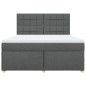vidaXL Boxspringbett mit Matratze Dunkelgrau 180x200 cm Stoff vidaXL Boxspringbett mit Matratze Dunkelgrau 180x200 cm Stoff