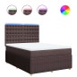 vidaXL Boxspringbett mit Matratze Dunkelbraun 140x200 cm Stoff vidaXL Boxspringbett mit Matratze Dunkelbraun 140x200 cm Stoff