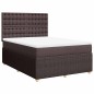 vidaXL Boxspringbett mit Matratze Dunkelbraun 140x200 cm Stoff vidaXL Boxspringbett mit Matratze Dunkelbraun 140x200 cm Stoff