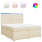 vidaXL Boxspringbett mit Matratze Creme 180x200 cm Stoff vidaXL Boxspringbett mit Matratze Creme 180x200 cm Stoff