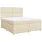 vidaXL Boxspringbett mit Matratze Creme 180x200 cm Stoff vidaXL Boxspringbett mit Matratze Creme 180x200 cm Stoff