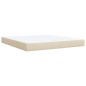 vidaXL Boxspringbett mit Matratze Creme 180x200 cm Stoff vidaXL Boxspringbett mit Matratze Creme 180x200 cm Stoff