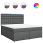 vidaXL Boxspringbett mit Matratze Dunkelgrau 180x200 cm Stoff vidaXL Boxspringbett mit Matratze Dunkelgrau 180x200 cm Stoff