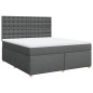 vidaXL Boxspringbett mit Matratze Dunkelgrau 180x200 cm Stoff vidaXL Boxspringbett mit Matratze Dunkelgrau 180x200 cm Stoff