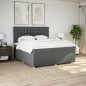 vidaXL Boxspringbett mit Matratze Dunkelgrau 180x200 cm Stoff vidaXL Boxspringbett mit Matratze Dunkelgrau 180x200 cm Stoff
