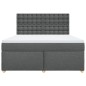vidaXL Boxspringbett mit Matratze Dunkelgrau 180x200 cm Stoff vidaXL Boxspringbett mit Matratze Dunkelgrau 180x200 cm Stoff