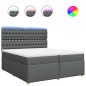 vidaXL Boxspringbett mit Matratze Dunkelgrau 200x200 cm Stoff vidaXL Boxspringbett mit Matratze Dunkelgrau 200x200 cm Stoff
