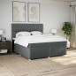 vidaXL Boxspringbett mit Matratze Dunkelgrau 200x200 cm Stoff vidaXL Boxspringbett mit Matratze Dunkelgrau 200x200 cm Stoff