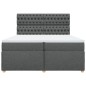 vidaXL Boxspringbett mit Matratze Dunkelgrau 200x200 cm Stoff vidaXL Boxspringbett mit Matratze Dunkelgrau 200x200 cm Stoff