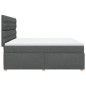 vidaXL Boxspringbett mit Matratze Dunkelgrau 200x200 cm Stoff vidaXL Boxspringbett mit Matratze Dunkelgrau 200x200 cm Stoff
