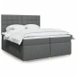 vidaXL Boxspringbett mit Matratze Dunkelgrau 200x200 cm Stoff vidaXL Boxspringbett mit Matratze Dunkelgrau 200x200 cm Stoff