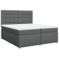 vidaXL Boxspringbett mit Matratze Dunkelgrau 200x200 cm Stoff vidaXL Boxspringbett mit Matratze Dunkelgrau 200x200 cm Stoff