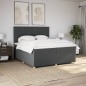 vidaXL Boxspringbett mit Matratze Dunkelgrau 200x200 cm Stoff vidaXL Boxspringbett mit Matratze Dunkelgrau 200x200 cm Stoff