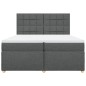 vidaXL Boxspringbett mit Matratze Dunkelgrau 200x200 cm Stoff vidaXL Boxspringbett mit Matratze Dunkelgrau 200x200 cm Stoff