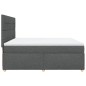 vidaXL Boxspringbett mit Matratze Dunkelgrau 200x200 cm Stoff vidaXL Boxspringbett mit Matratze Dunkelgrau 200x200 cm Stoff