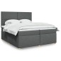 vidaXL Boxspringbett mit Matratze Dunkelgrau 200x200 cm Stoff vidaXL Boxspringbett mit Matratze Dunkelgrau 200x200 cm Stoff