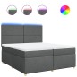 vidaXL Boxspringbett mit Matratze Dunkelgrau 200x200 cm Stoff vidaXL Boxspringbett mit Matratze Dunkelgrau 200x200 cm Stoff