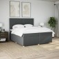 vidaXL Boxspringbett mit Matratze Dunkelgrau 200x200 cm Stoff vidaXL Boxspringbett mit Matratze Dunkelgrau 200x200 cm Stoff