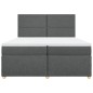 vidaXL Boxspringbett mit Matratze Dunkelgrau 200x200 cm Stoff vidaXL Boxspringbett mit Matratze Dunkelgrau 200x200 cm Stoff