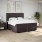 vidaXL Boxspringbett mit Matratze Dunkelbraun 200x200 cm Stoff vidaXL Boxspringbett mit Matratze Dunkelbraun 200x200 cm Stoff
