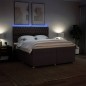vidaXL Boxspringbett mit Matratze Dunkelbraun 200x200 cm Stoff vidaXL Boxspringbett mit Matratze Dunkelbraun 200x200 cm Stoff