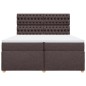 vidaXL Boxspringbett mit Matratze Dunkelbraun 200x200 cm Stoff vidaXL Boxspringbett mit Matratze Dunkelbraun 200x200 cm Stoff
