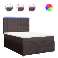 vidaXL Boxspringbett mit Matratze Dunkelbraun 160x200 cm Stoff