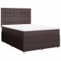 vidaXL Boxspringbett mit Matratze Dunkelbraun 160x200 cm Stoff vidaXL Boxspringbett mit Matratze Dunkelbraun 160x200 cm Stoff