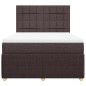 vidaXL Boxspringbett mit Matratze Dunkelbraun 160x200 cm Stoff vidaXL Boxspringbett mit Matratze Dunkelbraun 160x200 cm Stoff