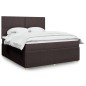 vidaXL Boxspringbett mit Matratze Dunkelbraun 180x200 cm Stoff vidaXL Boxspringbett mit Matratze Dunkelbraun 180x200 cm Stoff