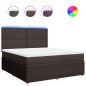 vidaXL Boxspringbett mit Matratze Dunkelbraun 180x200 cm Stoff vidaXL Boxspringbett mit Matratze Dunkelbraun 180x200 cm Stoff