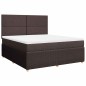 vidaXL Boxspringbett mit Matratze Dunkelbraun 180x200 cm Stoff vidaXL Boxspringbett mit Matratze Dunkelbraun 180x200 cm Stoff