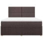 vidaXL Boxspringbett mit Matratze Dunkelbraun 180x200 cm Stoff vidaXL Boxspringbett mit Matratze Dunkelbraun 180x200 cm Stoff