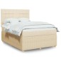 vidaXL Boxspringbett mit Matratze Creme 160x200 cm Stoff vidaXL Boxspringbett mit Matratze Creme 160x200 cm Stoff
