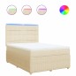vidaXL Boxspringbett mit Matratze Creme 160x200 cm Stoff vidaXL Boxspringbett mit Matratze Creme 160x200 cm Stoff