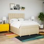 vidaXL Boxspringbett mit Matratze Creme 160x200 cm Stoff vidaXL Boxspringbett mit Matratze Creme 160x200 cm Stoff