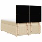 vidaXL Boxspringbett mit Matratze Creme 160x200 cm Stoff vidaXL Boxspringbett mit Matratze Creme 160x200 cm Stoff