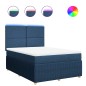 vidaXL Boxspringbett mit Matratze Blau 160x200 cm Stoff vidaXL Boxspringbett mit Matratze Blau 160x200 cm Stoff
