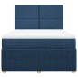 vidaXL Boxspringbett mit Matratze Blau 160x200 cm Stoff vidaXL Boxspringbett mit Matratze Blau 160x200 cm Stoff