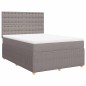 vidaXL Boxspringbett mit Matratze Taupe 160x200 cm Stoff vidaXL Boxspringbett mit Matratze Taupe 160x200 cm Stoff